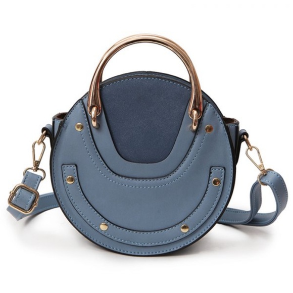 Round Blue Crossbody Bag - Picture 5 of 7